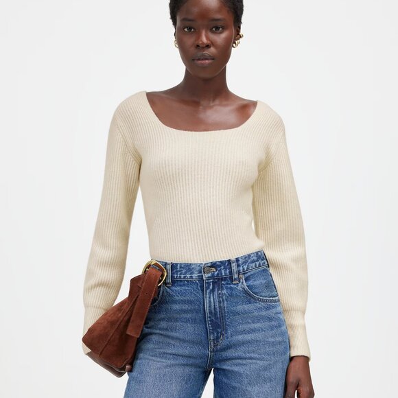 NWT Madewell SoftWool Square-Neck Pullover Sweater Sz S - Picture 2 of 9